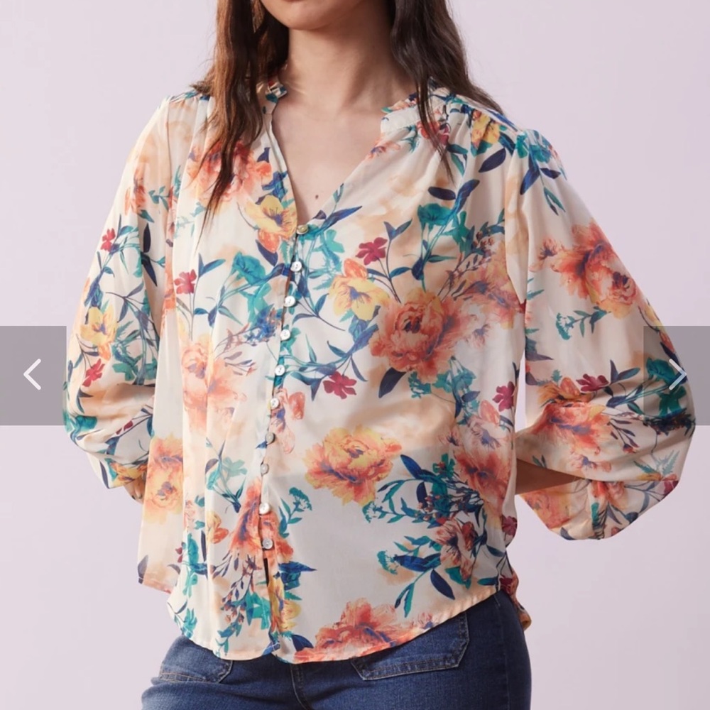 Fig & Flower Floral Women's Blouse